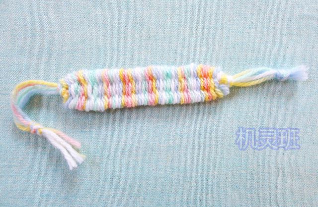 亲子手工：毛线简单编织手链教程(步骤图解)22