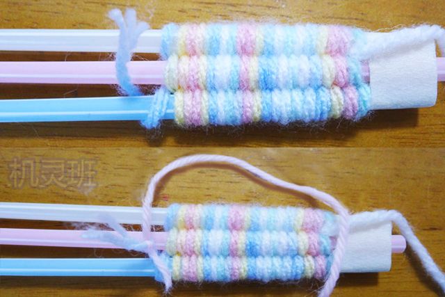 亲子手工：毛线简单编织手链教程(步骤图解)23