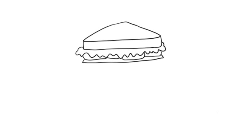 三明治简笔画这么画 看起来美味可口