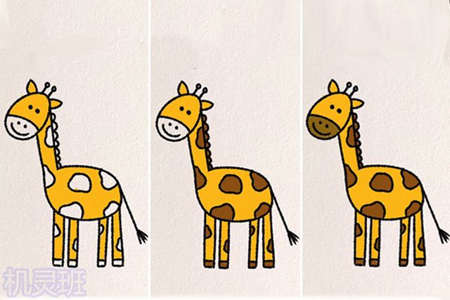 怎么一步一步教孩子画长颈鹿简笔画(步骤图解)9