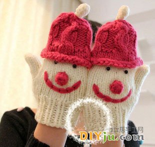 雪人手套的编织方法