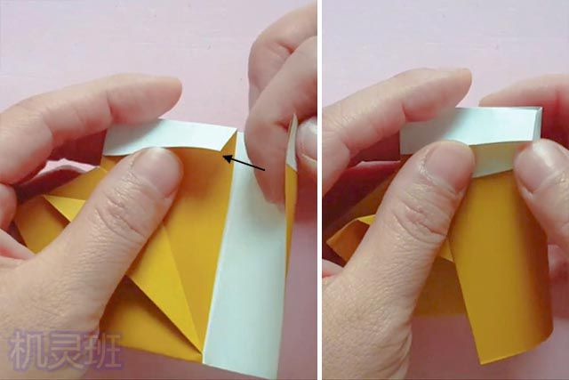 冬天幼儿手工制作：折纸小手套(步骤图解)11