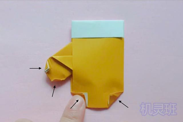 冬天幼儿手工制作：折纸小手套(步骤图解)13