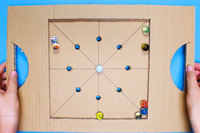 废旧纸箱手工制作：自制儿童平衡游戏玩具(步骤图解)１２