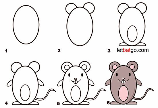 教孩子画可爱老鼠一：对称画法