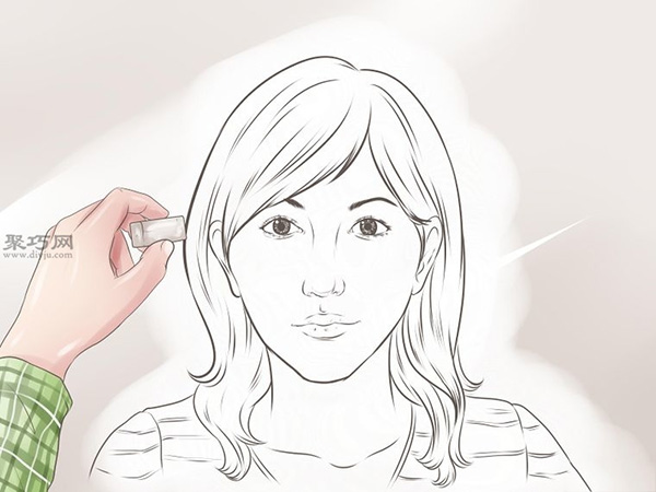 女性脸部素描画法教程 12