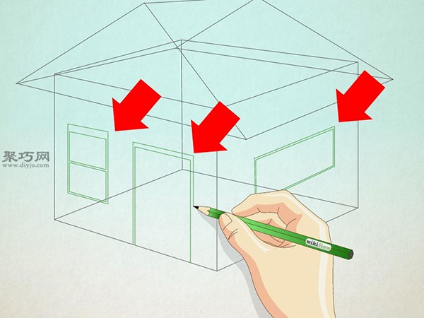 立方体画房子画法步骤 14