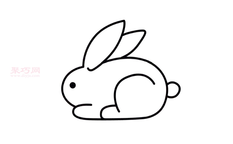 小兔子画法步骤图解 来学小兔子简笔画