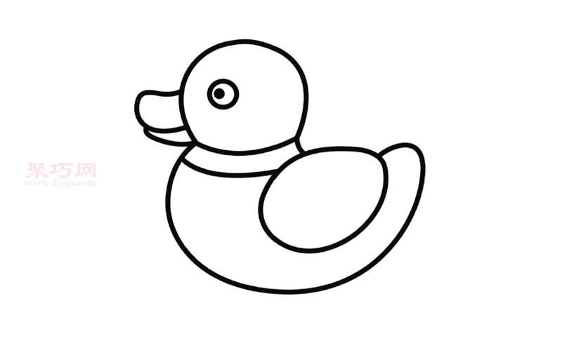 幼儿画小黄鸭画法 一起来学小黄鸭简笔画