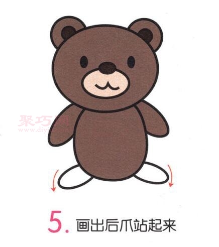 玩具熊画法第5步