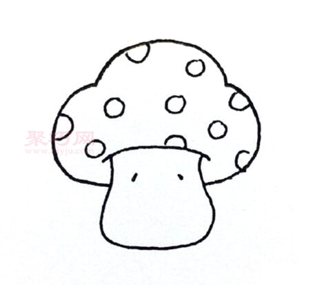 卡通小蘑菇画法第5步