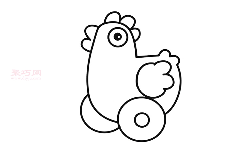母鸡玩具怎么画最简单 母鸡玩具简笔画画法