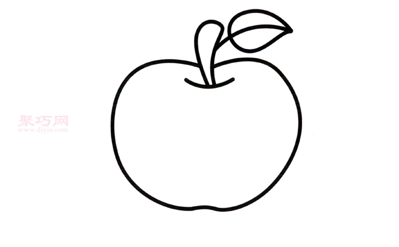 小朋友画红苹果画法 来学红苹果简笔画