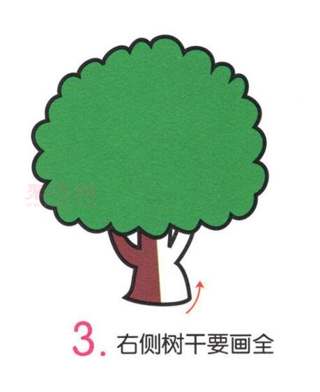 苹果树画法第3步