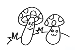 蘑菇画法步骤图解 一起来学蘑菇简笔画