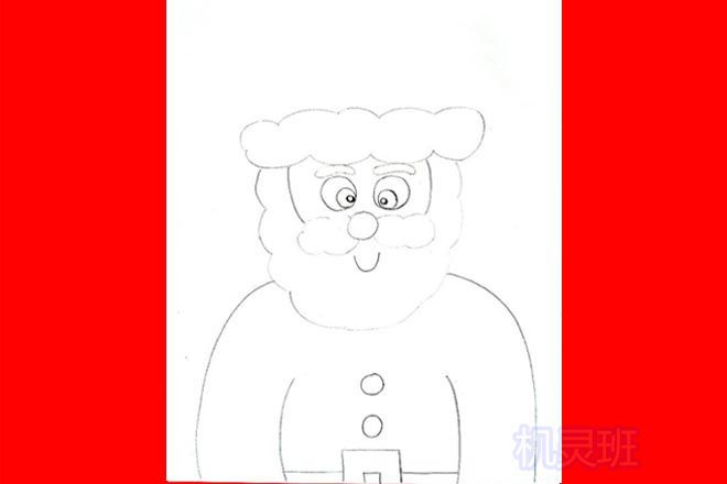 怎么教孩子画圣诞老人半身图(步骤图解)3