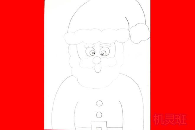 怎么教孩子画圣诞老人半身图(步骤图解)4