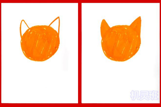幼儿学画画：怎么画坐着的小猫(步骤图解)2