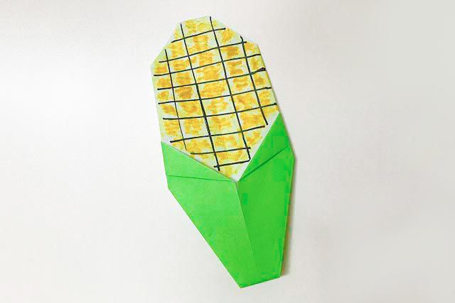 幼儿简单折纸：怎么折纸玉米(步骤图解)7