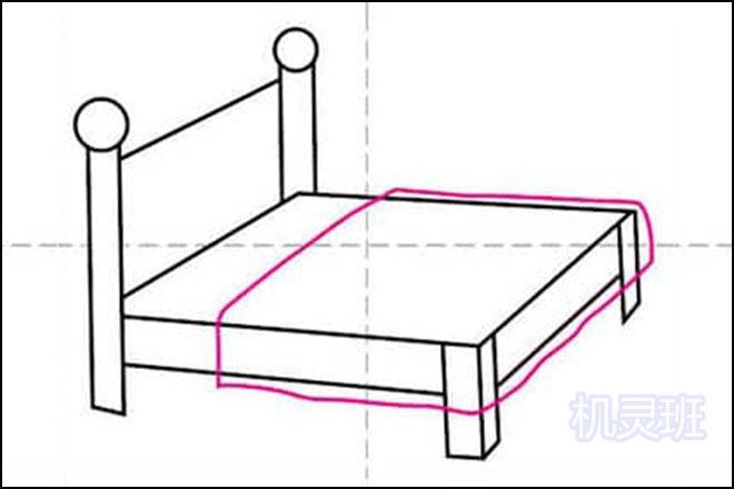怎么教孩子简单画一张床简笔画(步骤图解)5