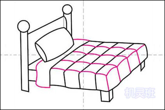 怎么教孩子简单画一张床简笔画(步骤图解)8
