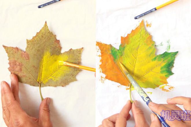 树叶拓印画：叶子印画的3个技巧(步骤图解)3