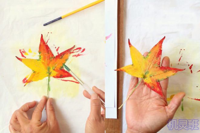 树叶拓印画：叶子印画的3个技巧(步骤图解)5