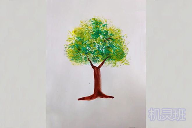 简单拓印画：怎么用报纸印画秋天的树(步骤图解)7