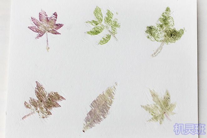 秋天手工：树叶拓印画留住秋天的色彩(步骤图解)4