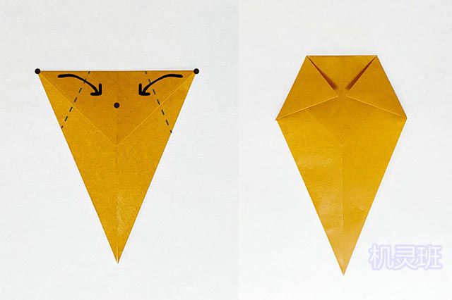 幼儿园大班简单折纸小动物：怎么折纸小浣熊(步骤图解)7