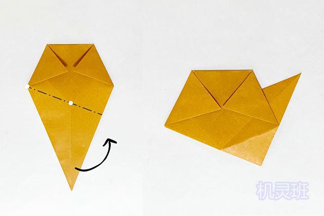 幼儿园大班简单折纸小动物：怎么折纸小浣熊(步骤图解)8