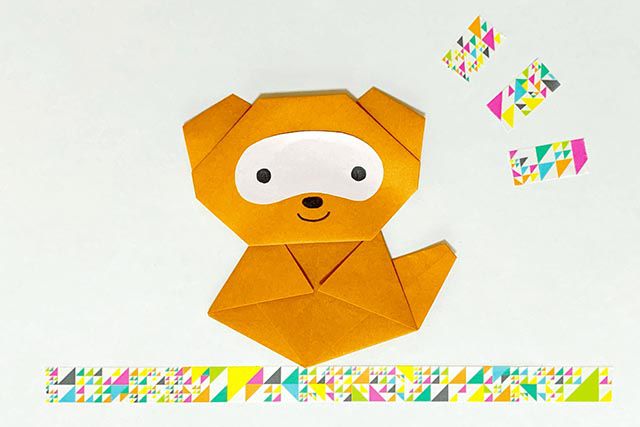 幼儿园大班简单折纸小动物：怎么折纸小浣熊(步骤图解)11