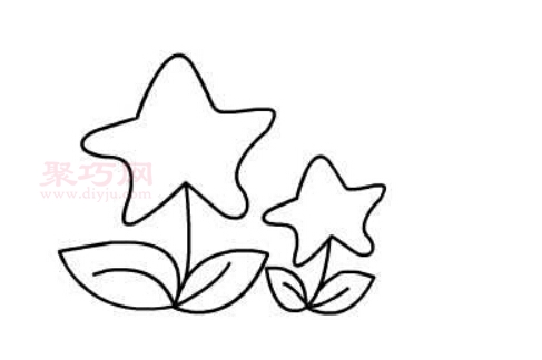 星星花朵画法第4步