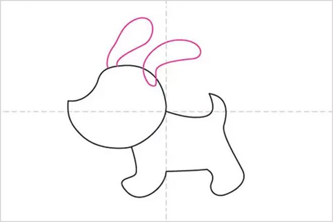 怎么教儿童简单画奔跑的小狗简笔画(步骤图解)5
