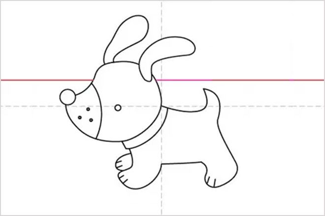 怎么教儿童简单画奔跑的小狗简笔画(步骤图解)8