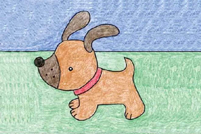 怎么教儿童简单画奔跑的小狗简笔画(步骤图解)9