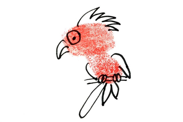 手指画简单的鹦鹉怎么画 儿童鹦鹉手指画步骤图解