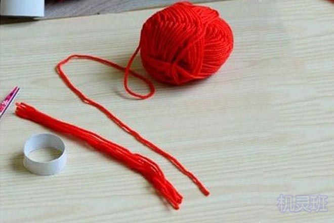 幼儿穿绳游戏：毛线简单手工制作玩具帽子(步骤图解)1
