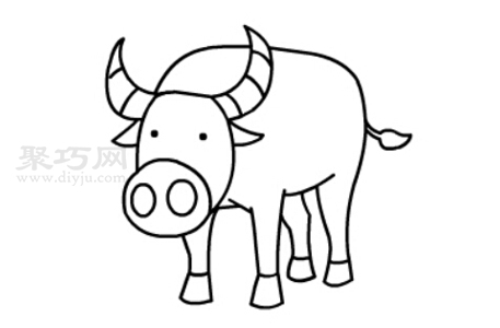牛如何画才好看 一步一步教你牛简笔画画法