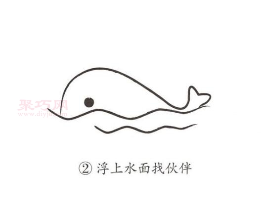 海里的鲸鱼画法第2步