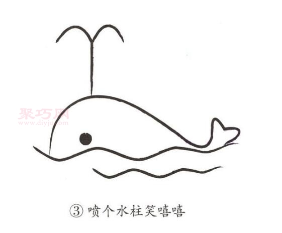 海里的鲸鱼画法第3步