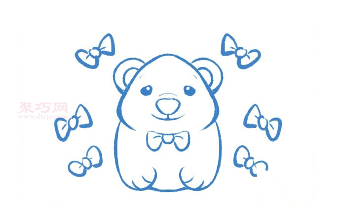胖胖的棕熊画法第4步