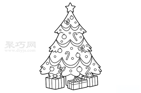 圣诞树如何画 来学圣诞树简笔画步骤