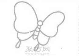 蝴蝶简笔画的画法步骤3