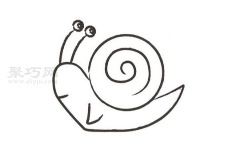 可爱的蜗牛简笔画画法