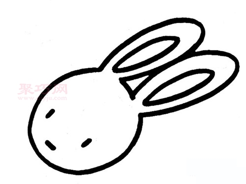 儿童动物兔子画法第1步