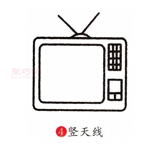 电视机画法第4步