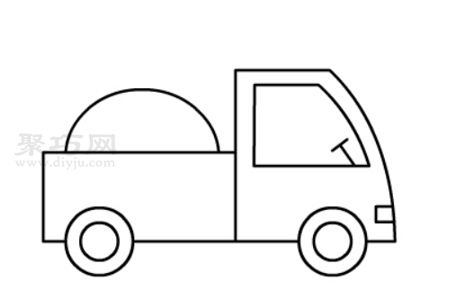 怎么画卡车简单又漂亮 来看卡车简笔画画法