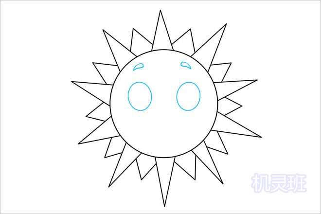 怎么一步一步简单教孩子画太阳简笔画(步骤图解)6