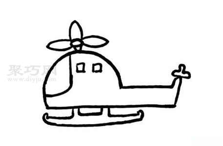 一步一步教你画小型直升机简笔画